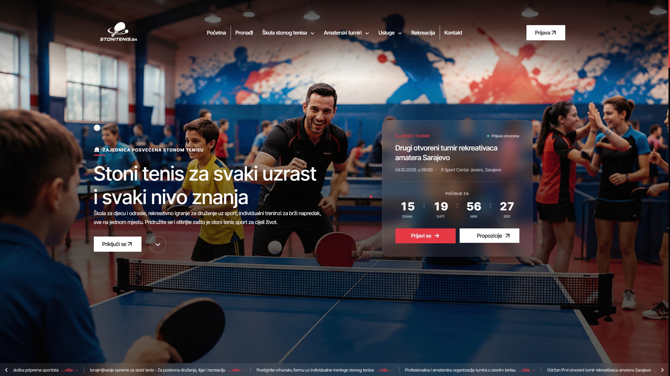 Stoni tenis dobija svoje mjesto na internetu - stonitenis.ba